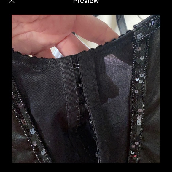 NWOT TRASHY LINGERIE LA BLACK SWAN BIRD FEATH BLACK CORSET COSPLAY 32D BODYCON - Picture 11 of 16